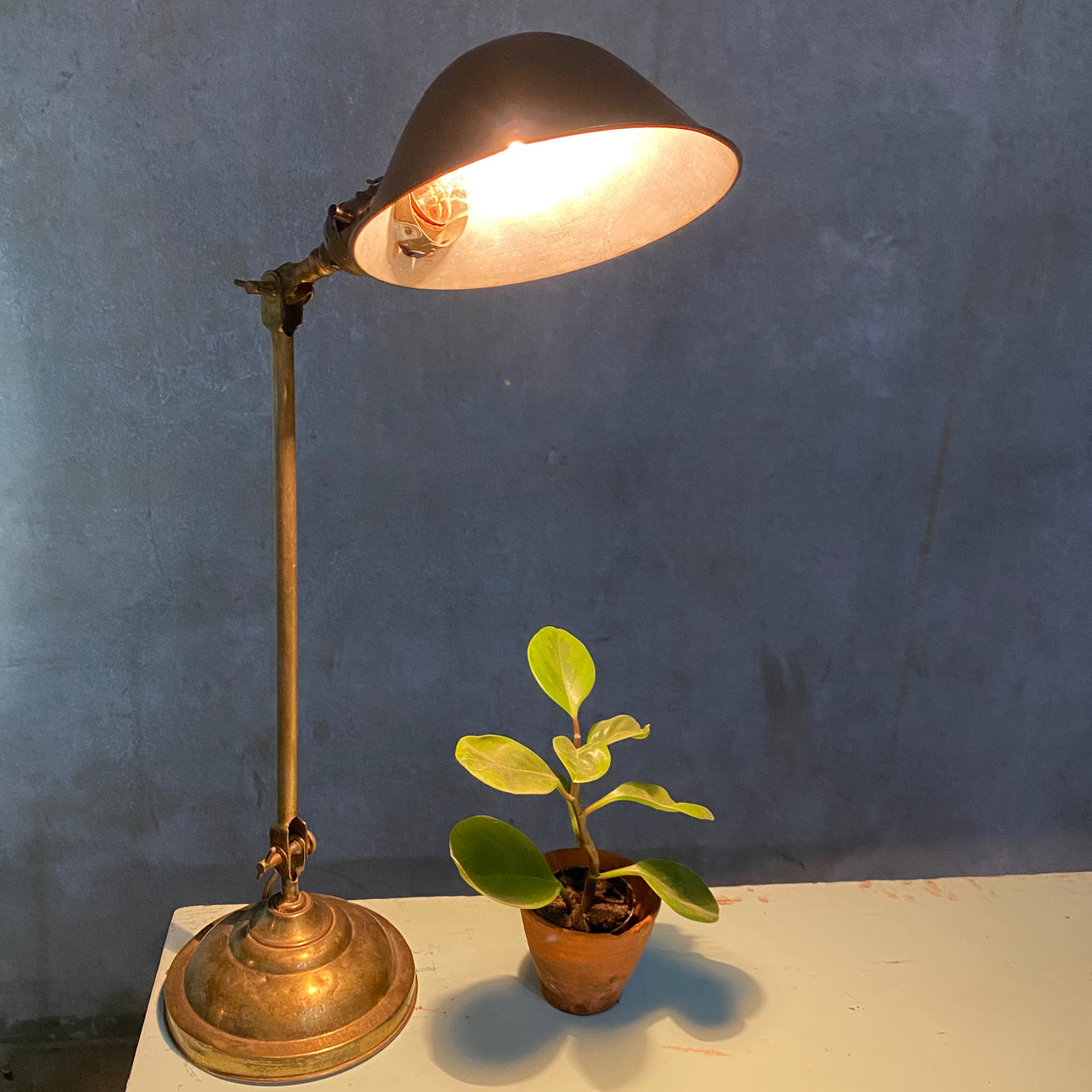 Faeries Brass industrial Lamp – Scott Landon Antiques and Interiors