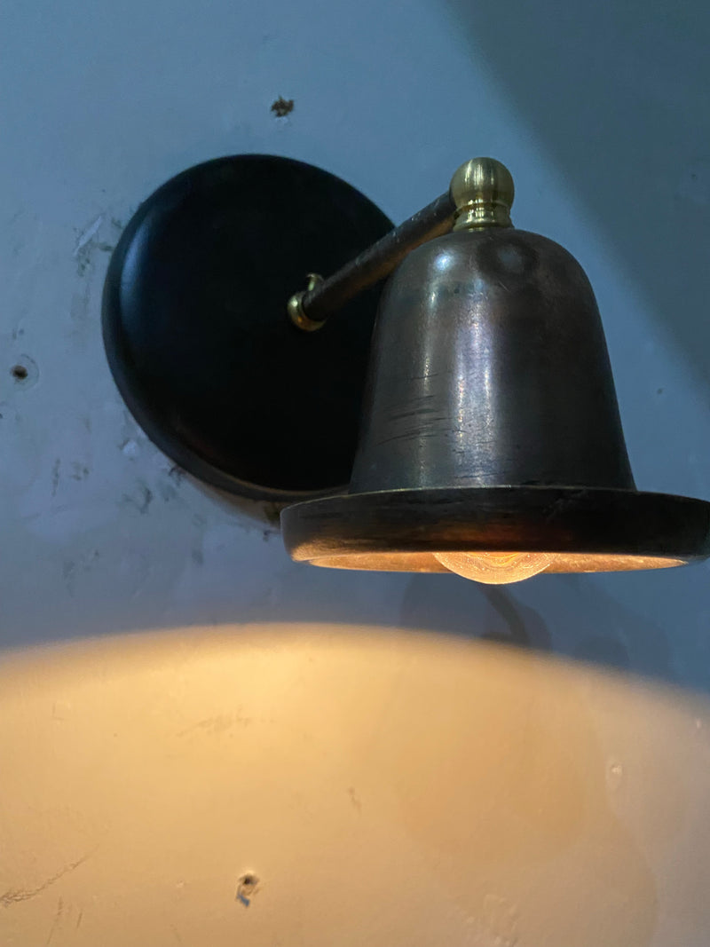 1920 petite brass / copper sconce lights | Scott Landon Antiques and Interiors.